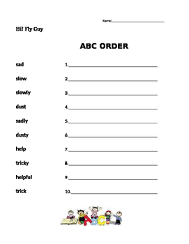 Preview of Hi! Fly Guy  Journeys 1st Grade- ABC Order