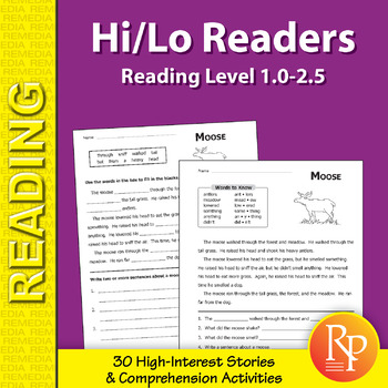 Preview of High Interest: Low Level Reading Passages | Reading Level 1.0-2.5 | 30 Stories