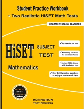Preview of HiSET Subject Test Mathematics: Student Practice Workbook + Two Tests