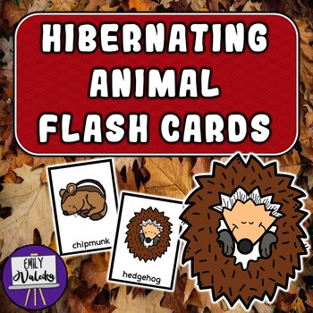Preview of Hibernating Animal Flash Cards - Winter Animal Vocabulary for PreK, Kindergarten