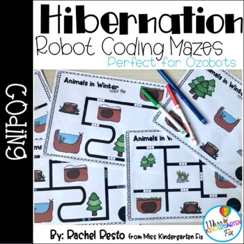 Preview of Hibernating Animals Coding Mazes| Perfect for Ozobots