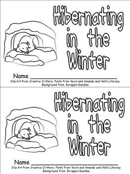 Hibernating Animals Emergent Reader for Kindergarten- Winter Hibernation