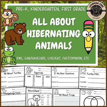 Preview of Hibernating Animals Writing Unit Hibernation PreK Kindergarten First TK UTK