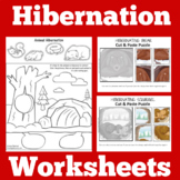 Hibernation Worksheets | Preschool, Pre-K, and Kindergarten | Animals in Winter