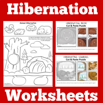 Preview of HIBERNATION Worksheets Activity Preschool Pre K Kindergarten 1st Grade