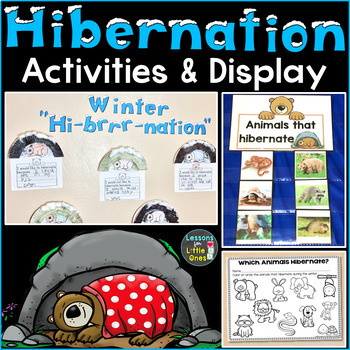 Preview of Hibernation Activities Writing Prompts Hibernating Bear Craft Bulletin Board