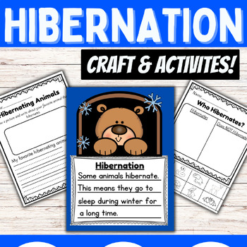 Preview of Hibernation Bear Craft and Activities January February Animals Winter Writing