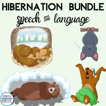 Preview of Hibernation Bundle Winter Themed Speech Therapy Activities