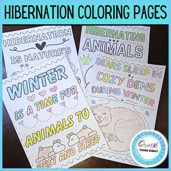 February Coloring, Dotter Activity Pages: Hibernation, Valentine's