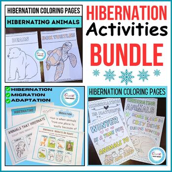 Preview of Hibernation Crafts&Activities BUNDLE,Coloring Pages, Station, winter project
