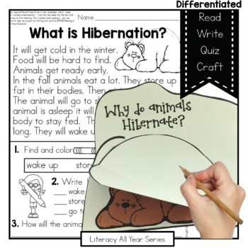 Preview of Hibernation - Literacy and Craft