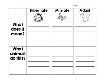 Preview of Hibernation, Migration, Adaptation quick sheet