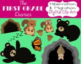 Hibernation & Migration {Digital Clip Art} Bears, Butterfl