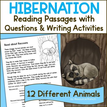 Preview of Hibernation Reading Passages with Questions and Writing
