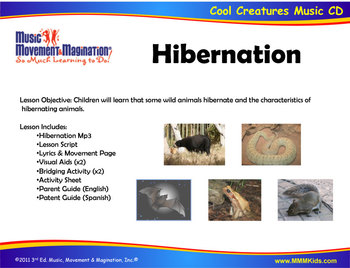 Preview of Hibernation - Song (mp3), Visual Aids, and Activities