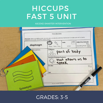Preview of Hiccups Fast 5 Unit (3rd - 5th)
