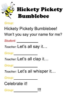 Preview of Hickety Pickety Bumblebee Greeting