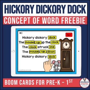 Preview of Hickory Dickory Dock Nursery Rhymes Boom Cards