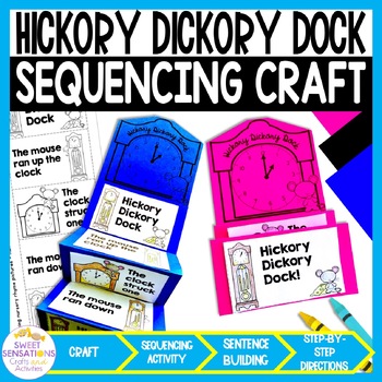 Preview of Hickory Dickory Dock Craft Nursery Rhyme Sequencing Nursery Rhymes Activities