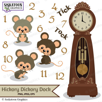 Preview of Hickory Dickory Dock Mouse Clock - Story Nursery Rhymes by Saskatoon Graphics