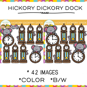 Preview of Hickory Dickory Dock Nursery Rhyme Story Clip Art