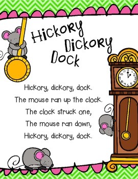 Hickory Dickory Dock Poem and Emergent Reader by Nikki Washington