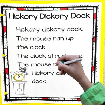 Hickory Dickory Dock - Printable Nursery Rhyme Poem for Kids | TpT