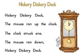 Hickory Dickory Dock Word to Word Match-up & Telling Time Song