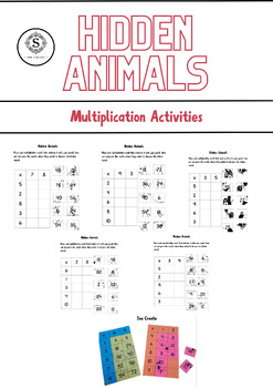 Preview of Hidden Animals Multiplication Activities