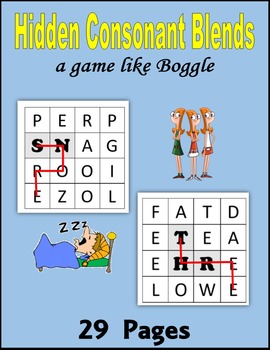 Preview of Hidden Consonant Blends - Word Puzzles