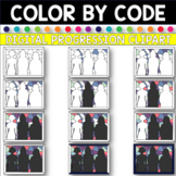 Hidden Figures Color by Code Progression Digital Clip Art