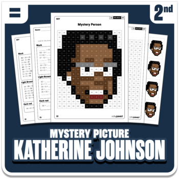 Preview of Hidden Figures - Katherine Johnson Math Mystery Picture - Grade 2 Operations