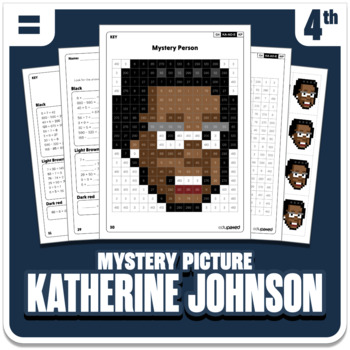 Preview of Hidden Figures - Katherine Johnson Math Mystery Picture - Grade 4 Operations