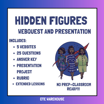 Preview of Hidden Figures: Learning Kit - WebQuest, Project, Extended Lessons, Rubrics