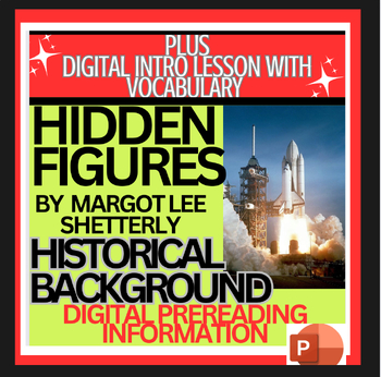 Preview of Hidden Figures ML Shetterly Prereading Bundle  History Intro & Vocab PPT
