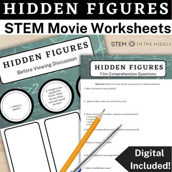 Preview of Hidden Figures Movie Guide, STEM Sub Plans and Black History Month Activities