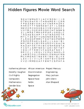 Preview of Hidden Figures Movie Word Search!
