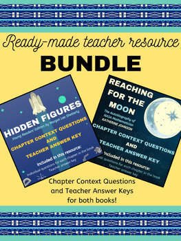 Preview of Hidden Figures & Reaching For The Moon (YRE) Chapter Questions & Answer Key