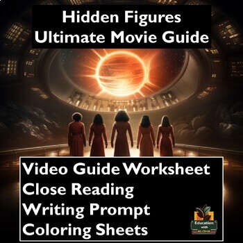 Preview of Hidden Figures Video Guide: Worksheet, Reading, Coloring, & more!