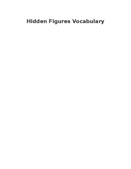 Preview of Hidden Figures Vocabulary Puzzle