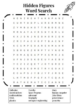Preview of Hidden Figures Word Search Puzzle distance learning remote learning