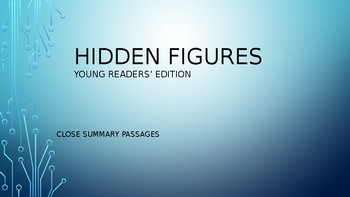 Preview of Hidden Figures-Young Readers'Edition-Chapter Summary-Close Passage-Comprehension