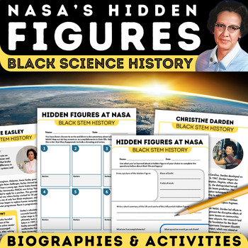 Preview of Hidden Figures at NASA Activities | Black History Women's History Math STEM