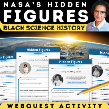 Preview of Hidden Figures at NASA Webquest | STEM Math Women's History Black History Month