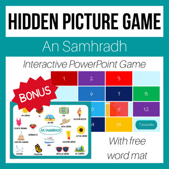 Preview of Hidden Picture Game - An Samhradh with FREE Word Mat