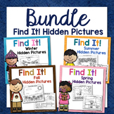 Hidden Picture Worksheets BUNDLE for Winter, Spring, Summer, Fall