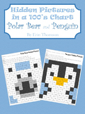Hidden Pictures in a 100's Chart ~ Polar Bear and Penguin