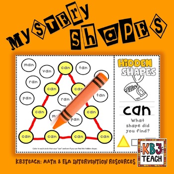 Preview of CVC Mystery Shapes "Short A" (triangle, rectangle, square)  K.G.2