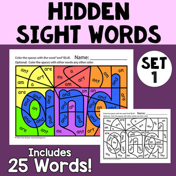 Preview of Hidden Sight Words Set 1 Worksheets Activity - Heidi Songs