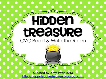 Preview of Hidden Treasure CVC Read & Write the Room Literacy Center or Station FREEBIE